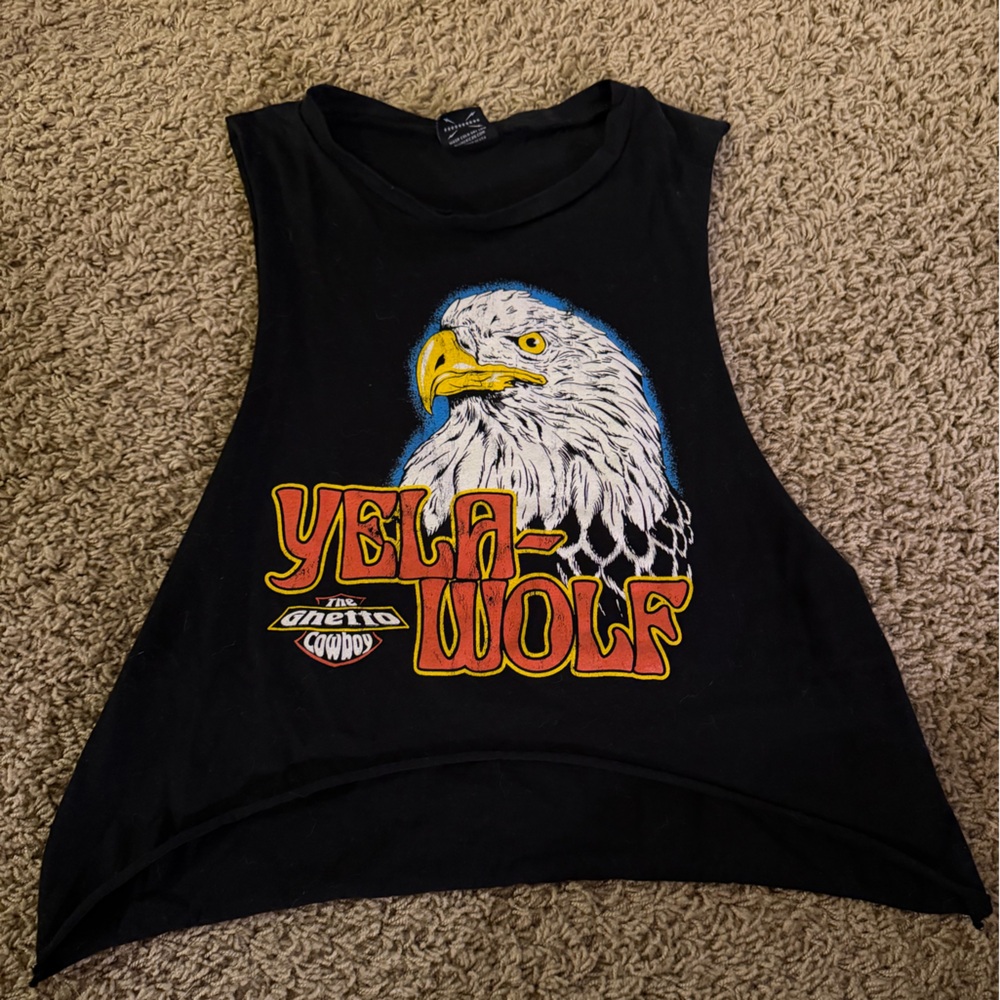 Black Graphic Crop Top